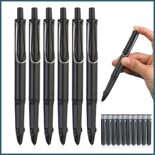 ปากกาหมึกซึม แบบกด เติมได้ สําหรับเขียน 6 ชิ้น