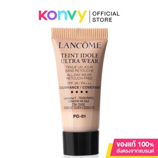 Lancome Teint Idole Ultra Wear All-Day Wear Retouch-Free SPF38 / PA+++ 5ml #PO-01 ลังโคม รองพื้นเนื้อสัมผัสแบบแมท.