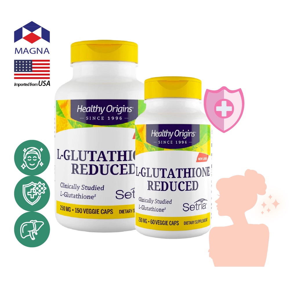 เฮลท์ตี้ ออริจินส์ แอล-กลูต้าไธโอน 250 mg แคปซูล Healthy Origins L-Glutathione Gluta /กินร่วมกับ แอสต้าแซนทีน ไบโอติน...
