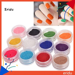 [ER] ผงกํามะหยี่ สําหรับตกแต่งเล็บ 12 สี