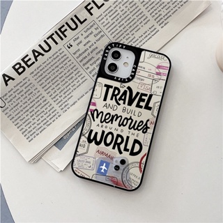 Casetify X Travel PC สีเงิน กระจกสีดํา เคส iPhone แบบแข็ง สําหรับ iPhone 15 14 13 12 11 Pro MAX IX XS MAX XR 6 6s 7 8 Plus เคสกันกระแทก