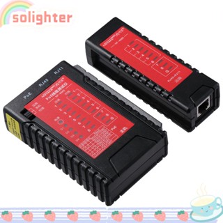 SOLIGHTER เครื่องทดสอบสายเคเบิลเครือข่าย หัวเดียว สีแดง ความแม่นยําสูง สําหรับ RJ45 RJ11 RJ12