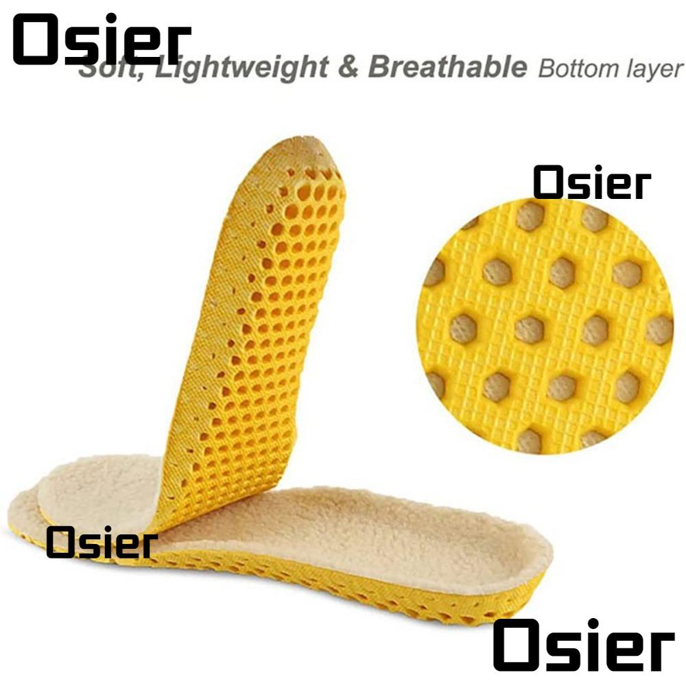 Osier1 แผ่นรองพื้นรองเท้า ผ้าขนแกะ ให้ความอบอุ่น ใส่สบาย เหมาะกับฤดูหนาว สําหรับผู้ชาย และผู้หญิง ใส่รองเท้ากีฬา