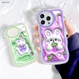 Compatible With Samsung Galaxy A22 A23 A50 A30S A50S A52 A52S A72 A73 A7 2018 5G 4G สำหรับ Case Fashion Soft Wavy Cartoon 3D Rabbit การป้องกันกล้องกันกระแทก เคส เคสโทรศัพท์ เคสมือถือ