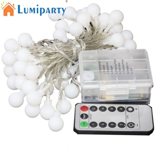 Lumiparty สายไฟ Led รูปลูกบอล กันน้ํา Ip65 ใช้แบตเตอรี่ สําหรับตกแต่งห้อง ในร่ม กลางแจ้ง