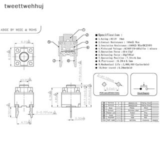 Tw ปุ่มสวิตช์เมาส์ไร้สาย เสียงเงียบ 6*6*7.3 10 ชิ้น