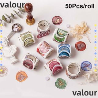 Valour เทปกาว สไตล์วินเทจ สําหรับตกแต่งสมุดภาพ เหรียญ 50 ชิ้น ต่อม้วน