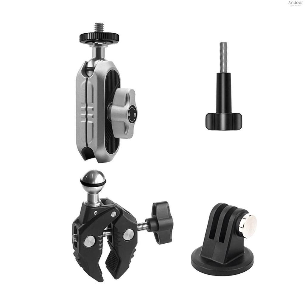 MUA-Camera Mounts Clamp Mount Bicycle Handlebar Adapter Mount Aluminum Alloy 1.5kg Load Capacity wit