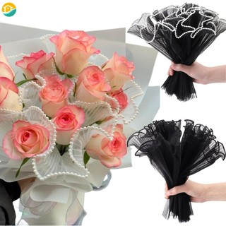 กระดาษห่อช่อดอกไม้ ตาข่าย ลูกไม้ ดอกไม้ น่ารัก แฮนด์เมด DIY สไตล์วินเทจ สําหรับวันวาเลนไทน์ งานแต่งงาน