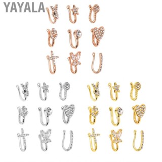 Yayala 9 Pcs Fake Nose Rings Shiny Fashionable No Piercing  Kit Faux