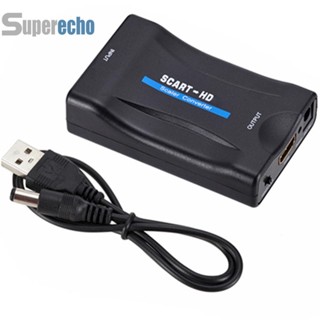 อะแดปเตอร์แปลงเสียงวิดีโอ 1080p Scart เป็น HDMI สําหรับ HDTV DV #H1 [superecho.th]