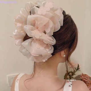 Quentin ตาข่าย Tulle กรงเล็บผม, เส้นด้ายตาข่าย ดอกไม้, โบยาว สไตล์อินฟราเรด ปาร์ตี้