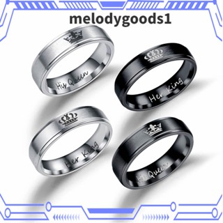 Melodygoods1 แหวนคู่รัก พังก์ วินเทจ สเตนเลส