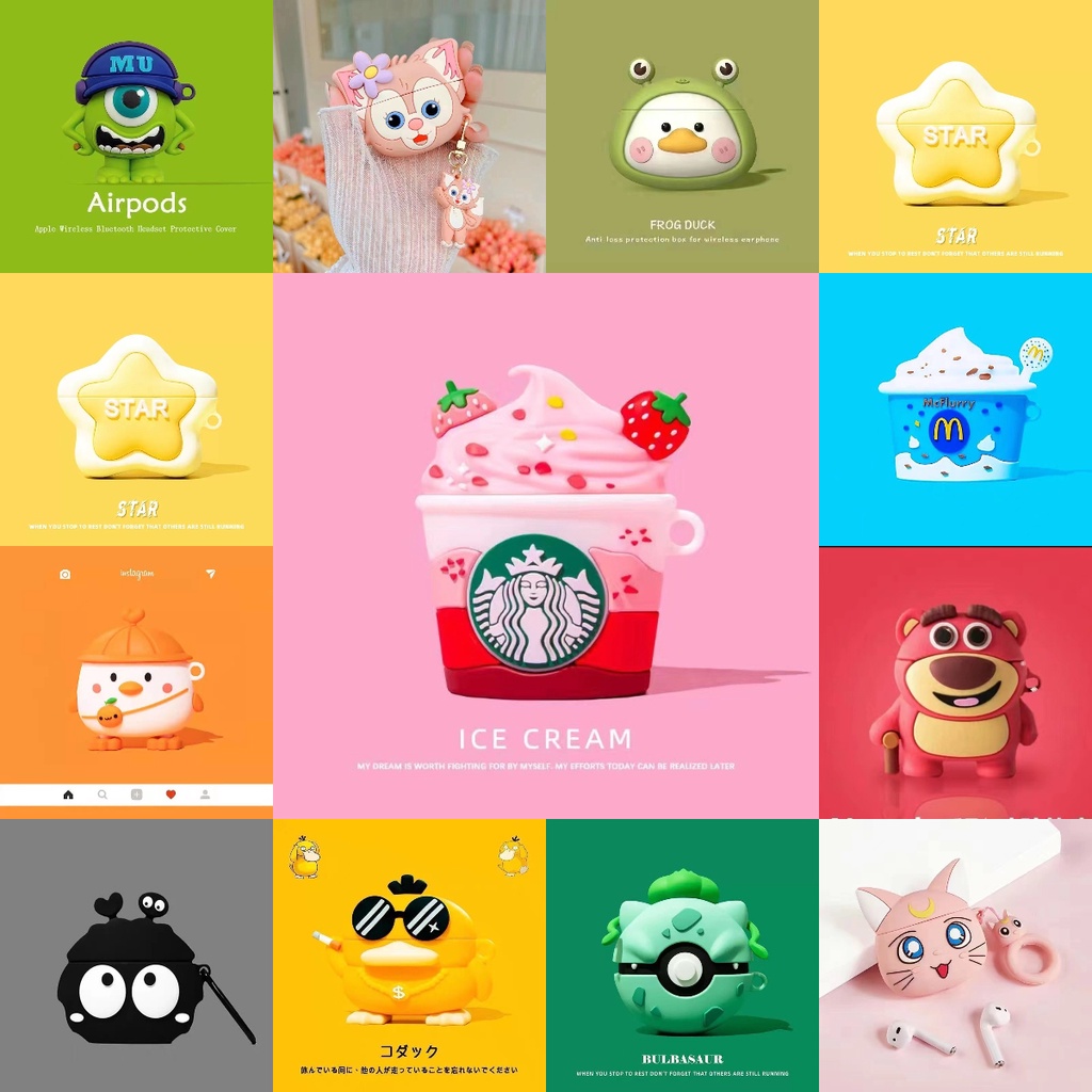 เคสหูฟัง Asaki AK-PODSPro เคส Case สําหรับ เคสหูฟัง ซิลิโคนน่ารักการ์ตูนคอลเลกชันใหญ่