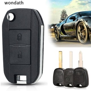 Wonda เคสกุญแจรีโมตรถยนต์ ABS 2 ปุ่ม พับได้ อุปกรณ์เสริม สําหรับ Peugeot 206 207 306 307 Citroen C2 C3 C4 C5 C8 Xsara