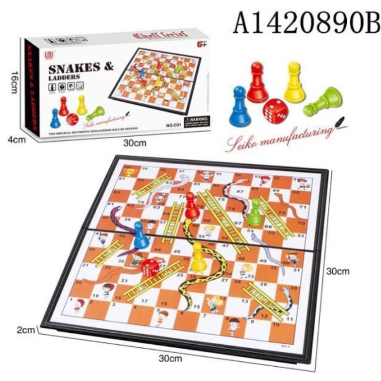 พร้อมส่ง!!เกมส์บันไดงู SNAKE AND LADDERS GAME  เกมกระดานสนุกๆกำลังฮิต