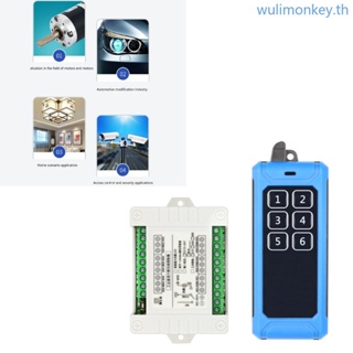 Wu โมดูลรับสัญญาณรีเลย์สวิตช์ไร้สาย 315Mhz 433Mhz 12V-36V 6CH พร้อมรีโมตคอนโทรล RF 6 ปุ่ม สําหรับโรงรถ