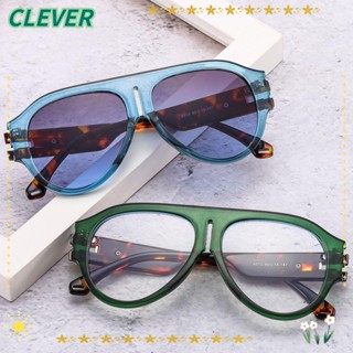 Clever Y2K แว่นตากันแดด กรอบกลม ไล่โทนสี ป้องกัน UV400 สําหรับผู้หญิง และผู้ชาย