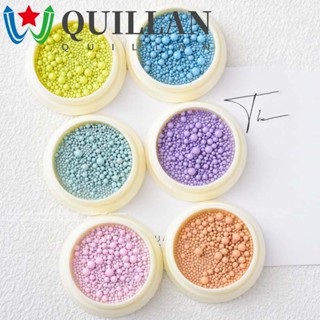 Quillan ลิปสติก 6 สี / ชุด|ลูกปัดคาเวียร์ สําหรับตกแต่งเล็บ|ลูกปัดสี|ลูกปัดเหล็ก ทรงกลม สีสันสดใส สําหรับตกแต่งเล็บ