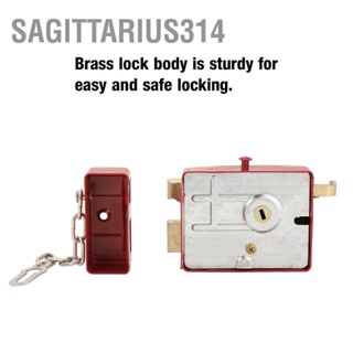 Sagittarius314 Heavy Duty Security Lock Dead Bolt พร้อมกุญแจสำหรับประตูหน้าสีแดง