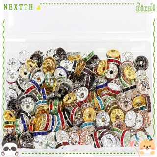 Nextth ลูกปัดคริสตัล พลอยเทียม ทรงกลม 10 มม. หลากสี สําหรับทําเครื่องประดับ สร้อยข้อมือ DIY 200 ชิ้น