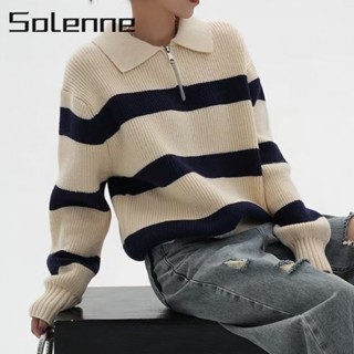 Solenne เสื้อแฟชั่นผู้หญิง เสื้อแขนยาว คลุม ไหมพรม ครอปเสื้อแขนยาว WMY239086O 36Z230909