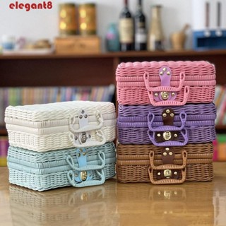 กล่องเก็บของหวาย PP เป็นมิตรกับสิ่งแวดล้อม 4 ขนาด พร้อมหูหิ้ว สําหรับเครื่องสําอาง เสื้อผ้า ของใช้จิปาถะ