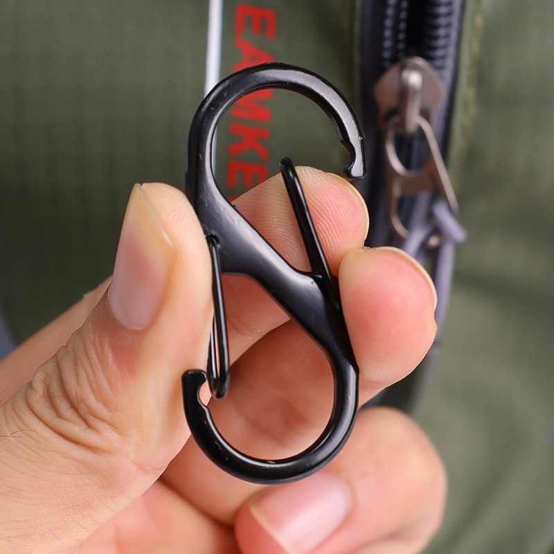 พวงกุญแจคาราบิเนอร์ รูปตัว S ขนาดเล็ก ป้องกันการโจรกรรม ที่ทนต่อการสึกหรอ สําหรับตั้งแคมป์ ปีนเขา - รูปที่ 4