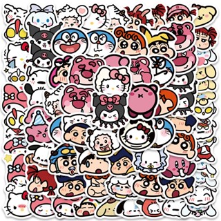 สติกเกอร์พีวีซี ลายการ์ตูนน่ารัก กันน้ํา 80 ชิ้น