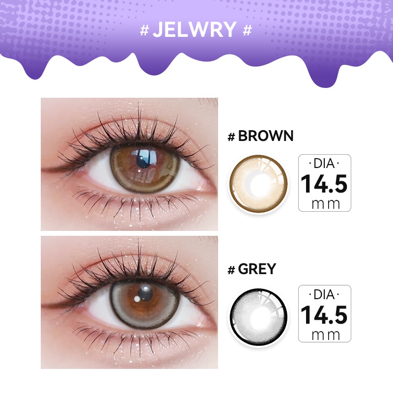 Beauty Eyes คอนแทคเลนส์✨fashion contact Lens Jelwry Brown/Gray ตาโต 💖14.5mm-1 คู่ B820