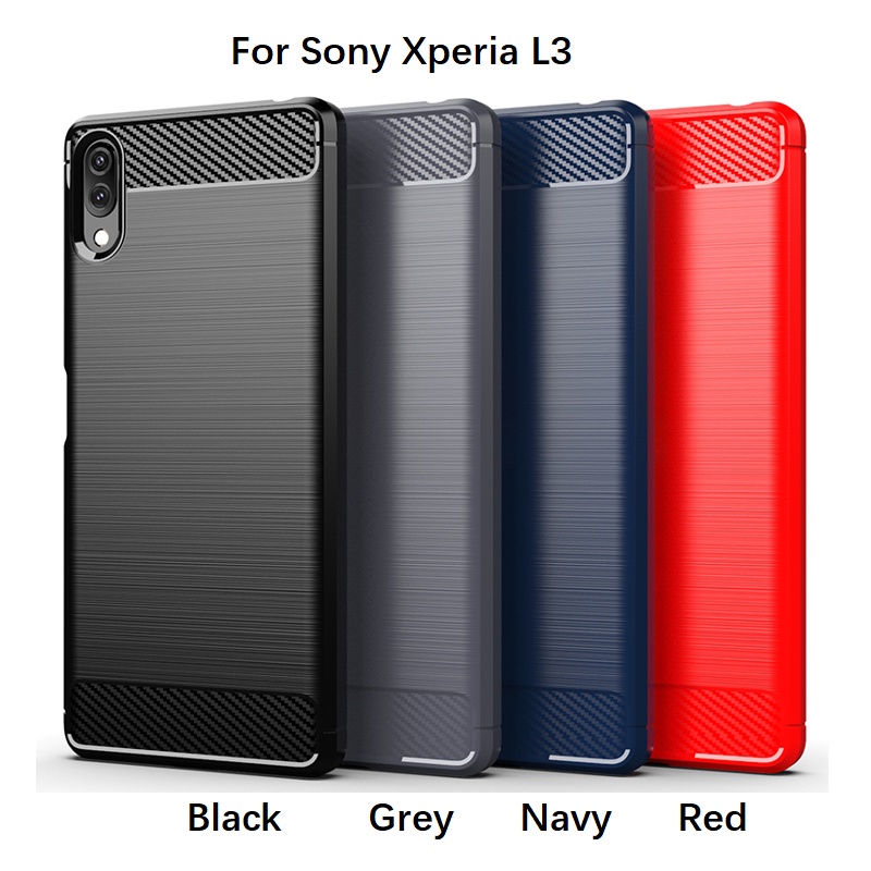 เคสโทรศัพท์มือถือ แบบนิ่ม ลายคาร์บอน สําหรับ Sony Xperia XZ3 XZ1 XZ2 Compact XA1 XA2 Ultra Plus Pro-I L1 L2 L3