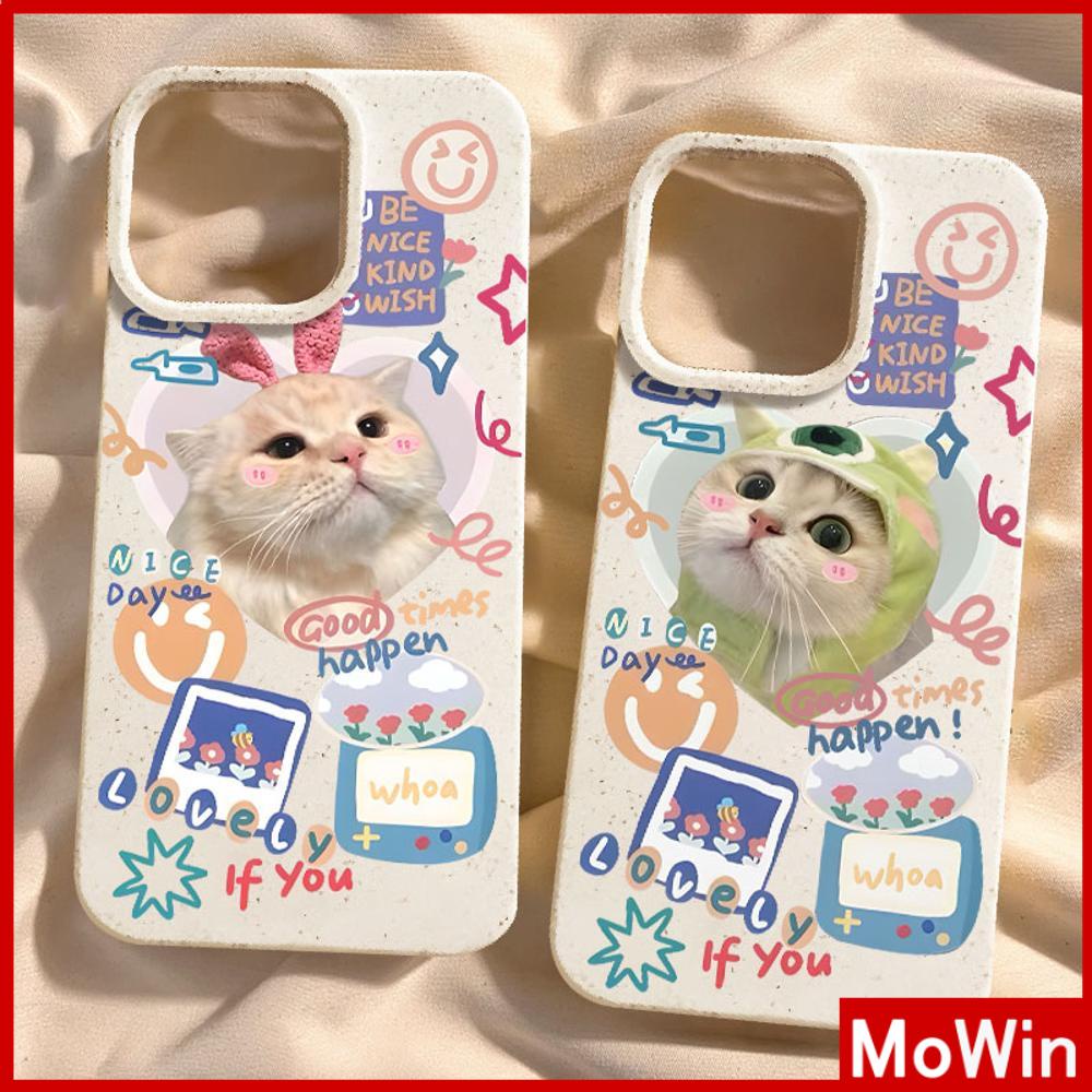 Mowin - เข้ากันได้สำหรับ 15 เคสไอโฟน11 เคส iphone 11 กรณีเป็นมิตรกับสิ่งแวดล้อมสีขาวกรณีนุ่มปกป้องกล้องกันกระแทกน่ารัก L; ลูกแมวน้อยเข้ากันได้กับ 14 13 12 XR XS 7Plus 8 PLUS