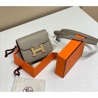 พรี ราคา9100 Hermes Constance slim หนังวัว กระเป๋าคาดเอว 12.4*10.2*3cm