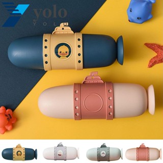 Yolo กล่องเก็บแปรงสีฟัน พลาสติก สีชมพู เขียว ฟ้า ขาว แบบพกพา เรียบง่าย สําหรับเรือดําน้ํา ห้องน้ํา เดินทาง