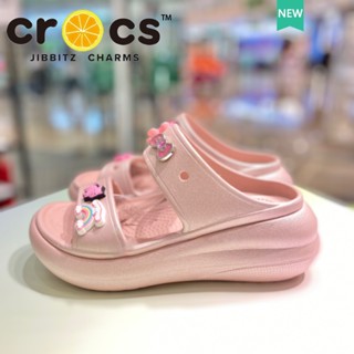 crocs แท้ shimmer crush รองเท้าแตะรัดส้นผู้หญิ รองเท้าไปทะเล#2086026