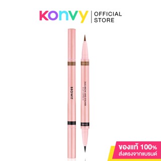 Browit Duo Brow Eyeliner #02 Just Coffee บราวอิท ดินสอเขียนคิ้วและอายไลเนอร์ในแท่งเดียว.