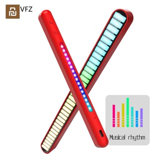 Youpin VFZ โคมไฟ Led 50 ดวง RGB สองด้าน ควบคุมด้วยเสียงเพลง บรรยากาศอลูมิเนียม