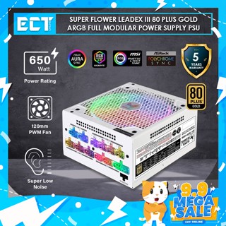 Super Flower Leadex III 80 Plus Gold ARGB 650W / 850W พาวเวอร์ซัพพลาย แบบโมดูลาร์เต็มรูปแบบ PSU - (สีดํา / สีขาว)