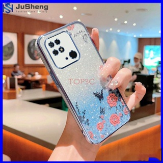 Jusheng เคสโทรศัพท์มือถือ ลายผีเสื้อกระพริบ สําหรับ Redmi 10C MMHY