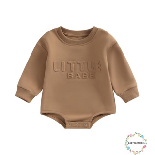 Babyclom- ชุดจั๊มสูท รอมเปอร์ แขนยาว พิมพ์ลายตัวอักษร น่ารัก สําหรับเด็กทารกแรกเกิด เด็กผู้หญิง เด็กผู้ชาย