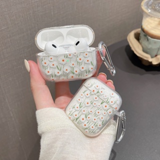 【พร้อมส่ง】เคสซิลิโคนนิ่ม แบบใส ลายดอกไม้ สําหรับ Airpods 1 2 3 Pro Pro2