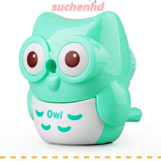 Suchenhd กบเหลาดินสอน่ารัก เสียงรบกวนต่ํา กบเหลาดินสอ กบเหลาดินสอ แบบเกลียว ใบมีดเหล็ก แมนนวล นกฮูก บ้าน 1 ชิ้น