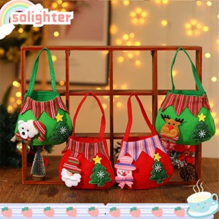 Solighter ถุงใส่ขนมหวาน ลายคริสต์มาส สําหรับตกแต่งต้นคริสต์มาส