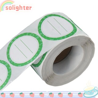 Solighter สติกเกอร์ฉลาก ทรงกลม มีกาวในตัว 2 นิ้ว ถอดออกได้ สีเขียว 500 ชิ้น 1 ม้วน