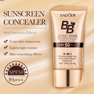 SADOER Gold Snail Sunscreen BB Cream Hydrating Moisturizing and Smoothing Formula for a Flawless Complexion ผิวเปล่งประกาย ครีมกันแดดต้องมีไฮเดรต กระชับรูขุมขน puueqg