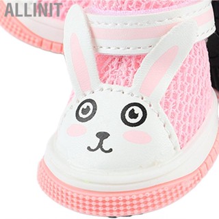 Allinit Cute Puppy Boots  Soft Prevent Slip Lightweight Paw Protection Mesh Dog Shoes for Teddy Spring