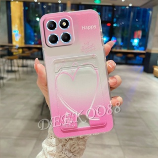 เคสโทรศัพท์มือถือ TPU แบบนิ่ม ลายหัวใจ มีช่องใส่บัตร สําหรับ Honor X6a X5 Plus 90 Lite Pro 5G 4G X5+ HonorX6a HonorX5+