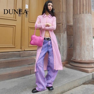 Dunea เสื้อโปโล คอปก ทรงสลิมฟิต สีพื้น สไตล์สตรีท สําหรับผู้หญิง