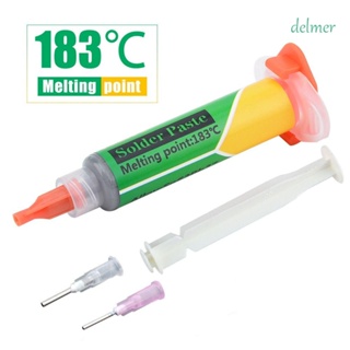 Delmer หลอดบัดกรีเชื่อมตะกั่ว Sn63Pb37 อุณหภูมิปานกลาง 183℃ เข็มบัดกรีฟลักซ์