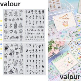 Valour กระดาษเหนียว ลายกระบองเพชร ดอกไม้ พืชอวบน้ํา DIY สําหรับตกแต่งเครื่องเขียน 6 ชิ้น ต่อแพ็ก